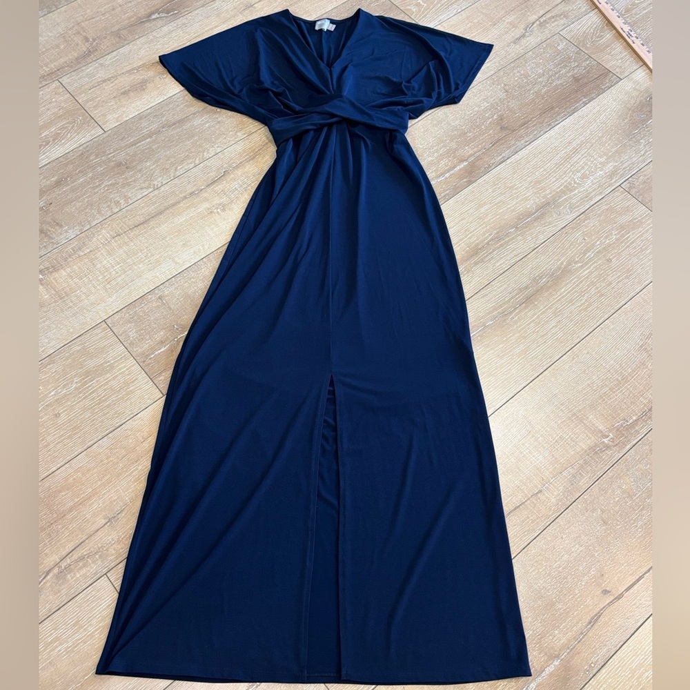 ASOS Design Navy Blue Twist Front Maxi Dress - Picture 2 of 6
